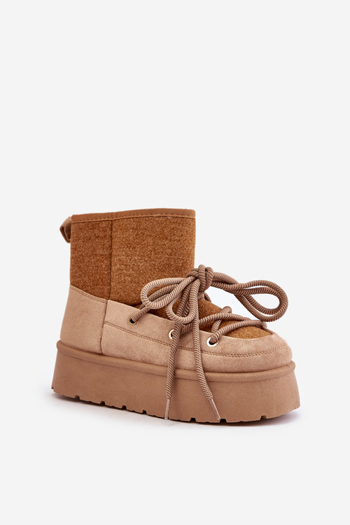 Снігові черевики зі шнурівкою на платформі Коричневі Mavora