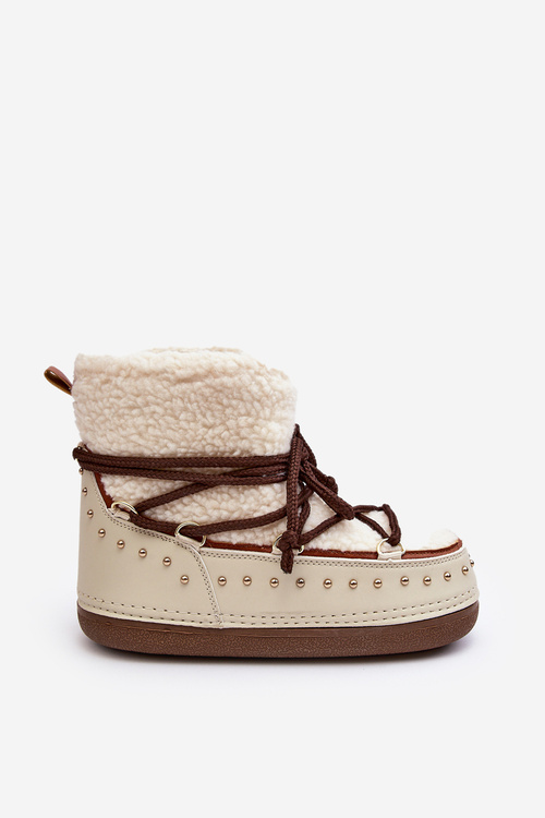 Жіночі зимові черевики на підкладці бежеві Rohes