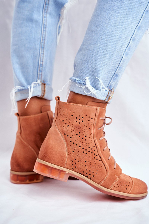 Жіночі шкіряні чоботи Чоботи Maciejka персиковий 04468-18