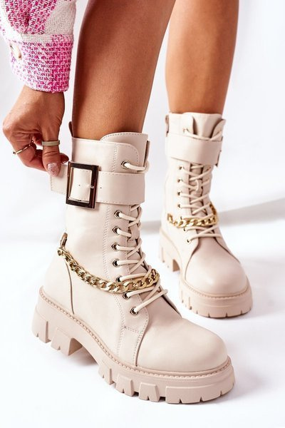 Високі чоботи на масивній платформі Бежеві Tanaros