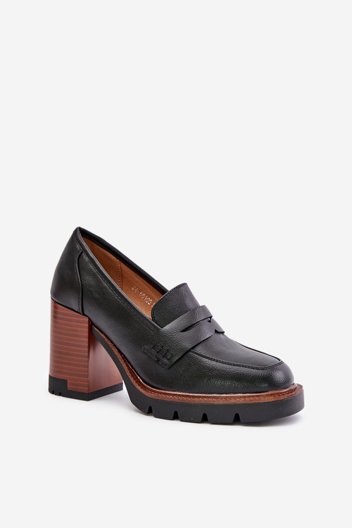 Жіночі човники на високих підборах і платформі з чорної еко-замші Vinceza 58105