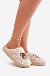 Жіночі тапочки з хутром типу Баранчик і Ведмедик Бежеві Temiena