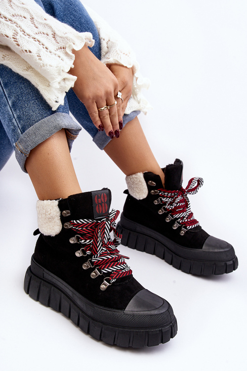 Черевики Trappers на підкладці на товстій підошві Black Ralotta