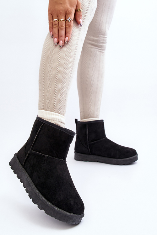 Чорні жіночі зимові черевики зі штучної замші Enranta