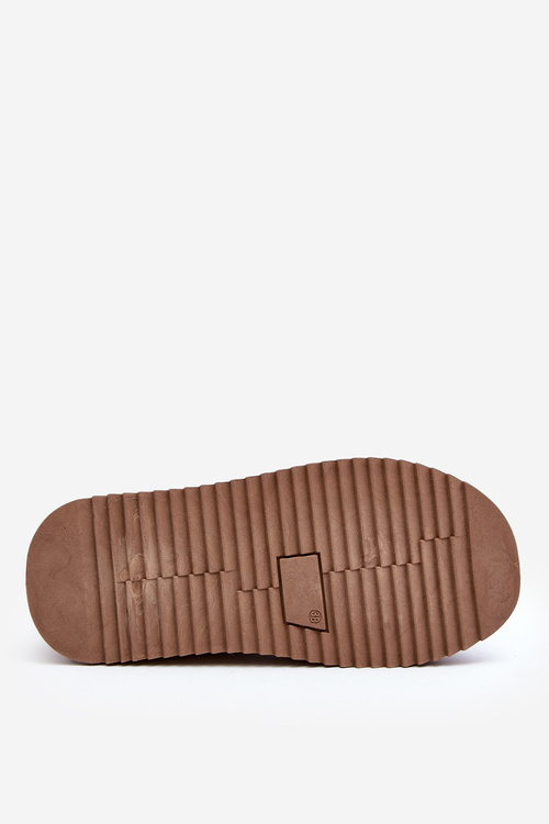 Тапочки на товстій підошві з бежевої еко-замші Sylva