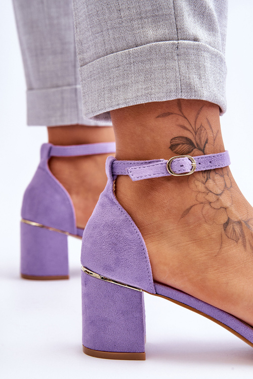 Замшеві босоніжки на високих підборах з декоративними косами Violet Azela