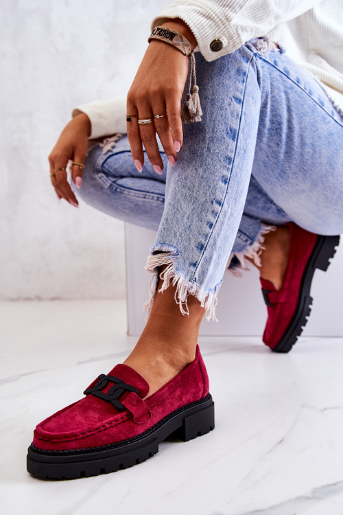 Замшеві лофери з декором La.Fi 210031FU-SU Фуксія