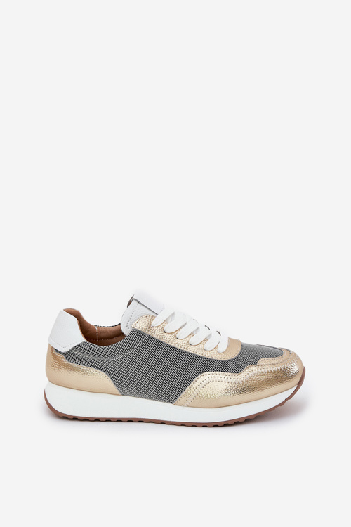 Шкіряне Спортивне Взуття Sneakers Жіноче D&A LR51-847 Золоті