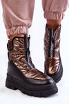 Жіночі зручні зимові черевики коричнево-чорні Elodia