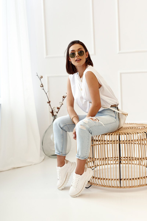 Жіночі кросівки на масивній підошві білі бежеві Riri