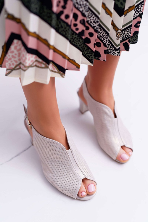 Жіночі босоніжки Sergio Leone SK800 Beige Fanfara на шпильці