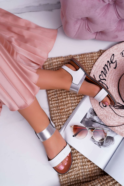 Жіночі сандалі на плоскій підошві Sergio Leone SK014 White Agrina