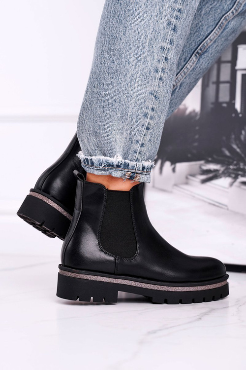 Жіночі чоботи Джодхпур чорні на шпильці