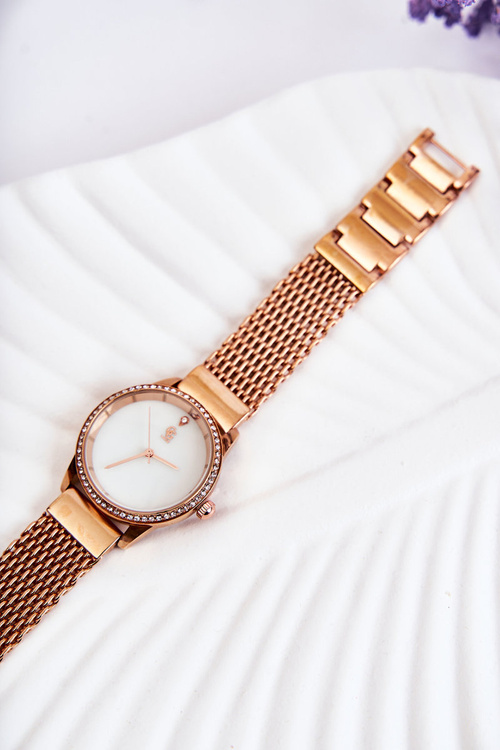 Жіночий годинник GG Luxe Rose Gold з фіанітами