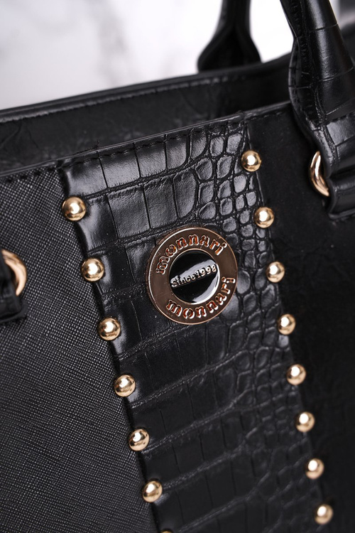 Елегантна чорна сумочка MONNARI MONNARI BAG4590-020 тваринний принт