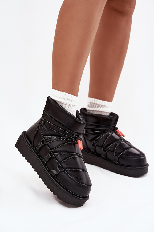 Жіночі зимові черевики на платформі DFranklin DFSH370020 Чорні