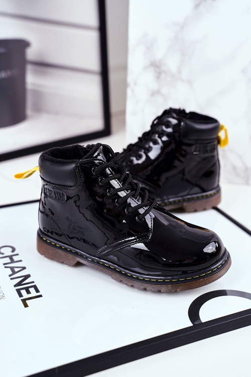 Чоботи дитячі теплі лаковані Big Star Black GG374075