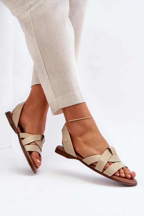 Коричневі зручні шкіряні босоніжки Zazoo 40185