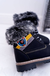 Чоботи дитячі для хлопчика на флісовій підкладці Trappers Black Cobi