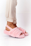 Пухнасті тапочки на платформі світло-рожева сніжинка