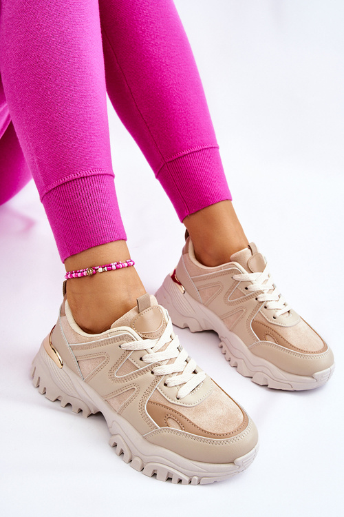 Класичні спортивні туфлі на платформі бежеві Bowie