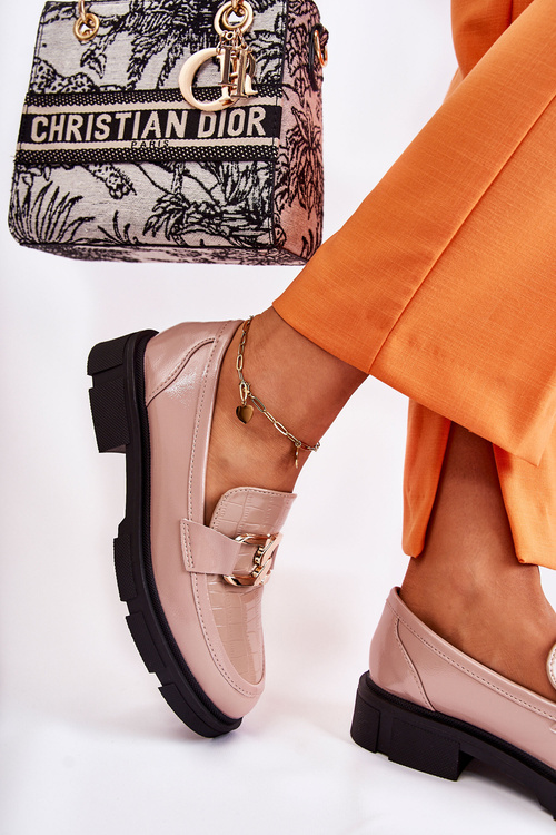 Модні шкіряні лофери Beige Loveliness