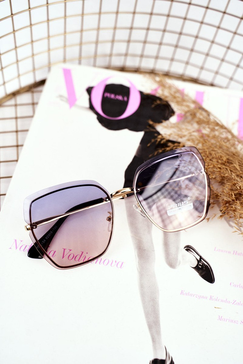 Жіночі сонцезахисні окуляри Prius PRE-34 Gold Pink Navy Gradient