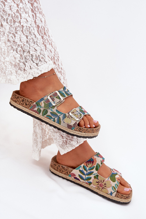 Візерункові Жіночі Сандалі На Корковій Платформі З Пряжками Lee Cooper LCW-25-35-3480L Багатоколірні