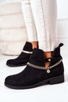 Замшеві черевики з ланцюжком Чорні Elvira