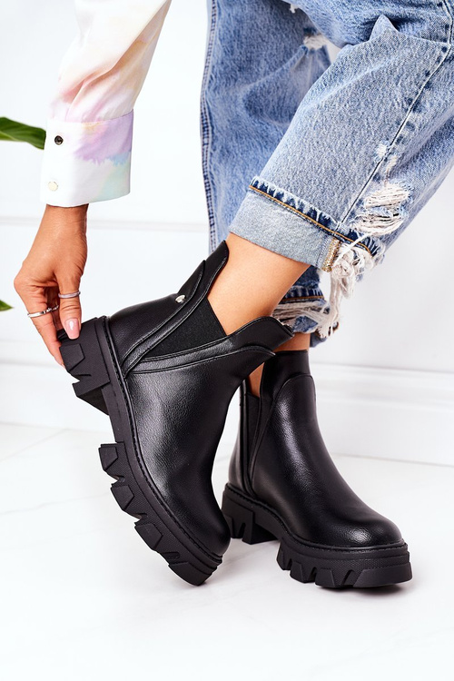 Утеплені черевики Челсі чорні з хештегом