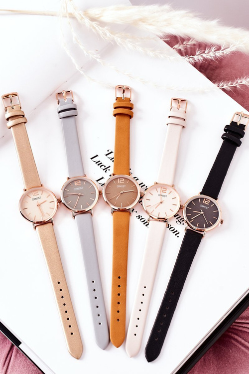 Годинник на шкіряному ремінці без нікелю ERNEST Black