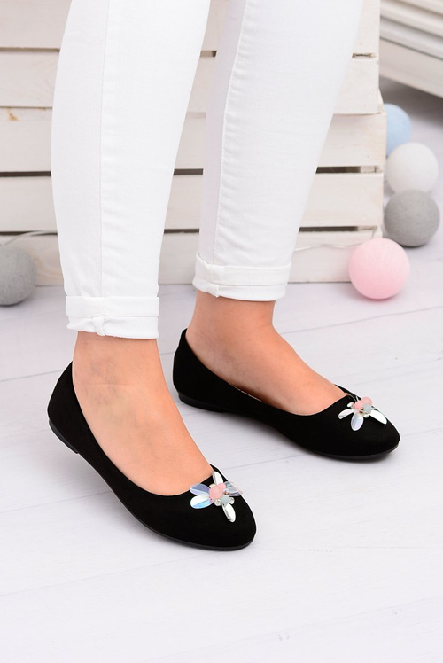 Замшеві чорні жіночі балетки Lords Blume