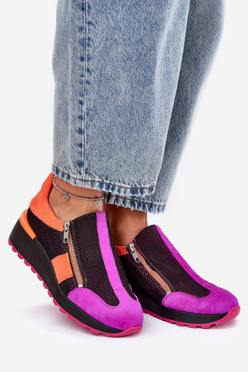 Шкіряні Кросівки на Платформі Maciejka Чорні 06853-15