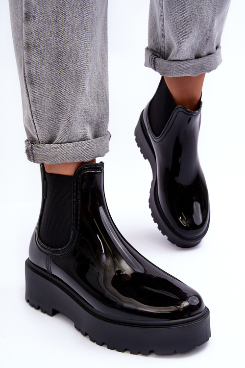 Глянцеві черевики на платформі Big Star MM274395 Чорні