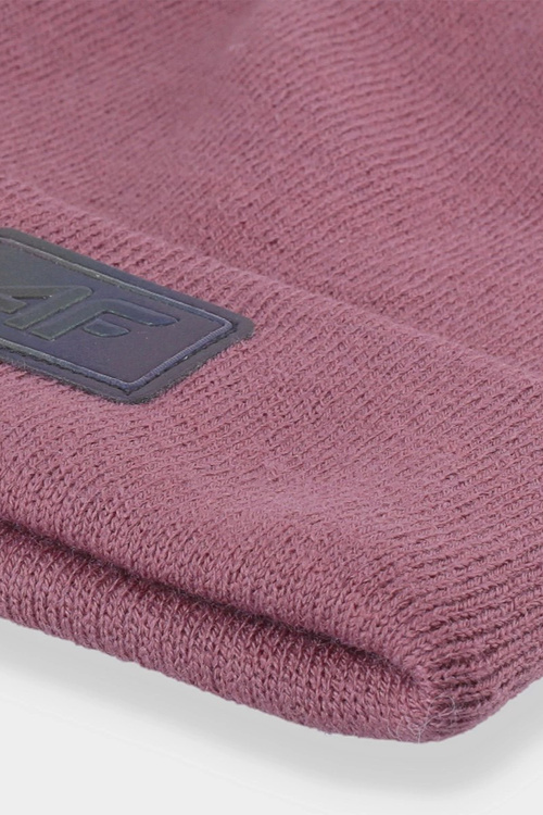 Жіноча зимова шапка з логотипом 4F 4FAW23ACAPF301-53S темно-рожева