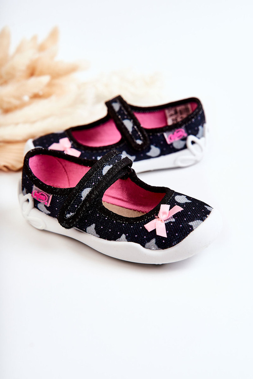 Тапочки дитячі балерини Befado з бантом 114X481 темно-синій