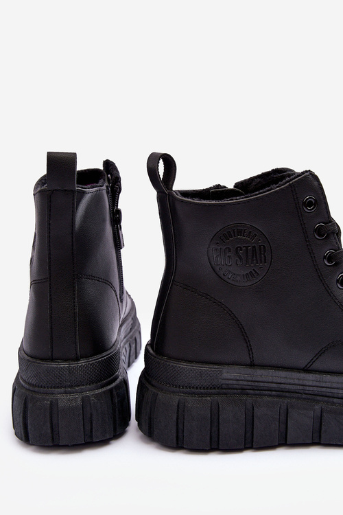 Шкіряні кросівки на блискавці Big Star MM274625 Чорні