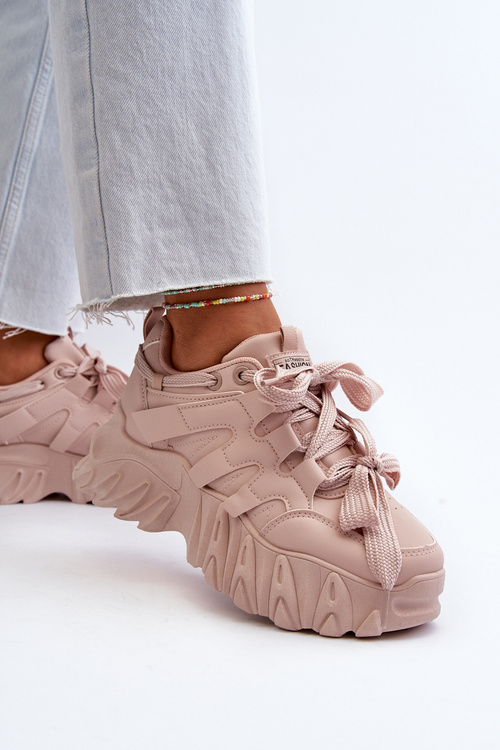 Жіночі кросівки на масивній підошві Ellerai рожеві