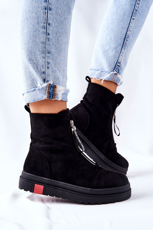 Чоботи жіночі на платформі чорні Charlee