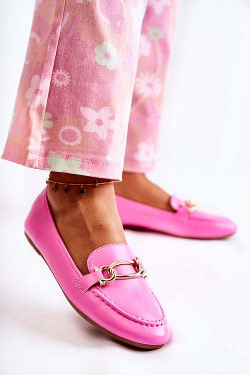 Шкіряні лофери з декором Pink Millario 