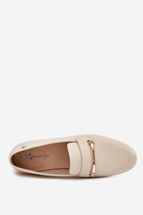 Шкіряні Полуботинки Жіночі Maciejka K6809-04 Бежеві