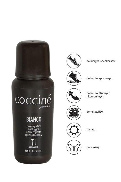 Непрозорий крем для взуття Coccine Bianco White для шпону