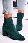 Жіночі чоботи на підборах зелені так добре