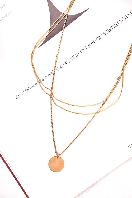 Жіноче золоте потрійне намисто Wilma