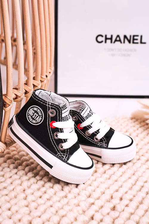 Високі дитячі кросівки на блискавці BIG STAR HH374188 Чорні