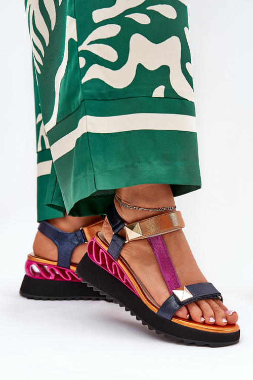 Жіночі Шкіряні Сандалі На Платформі D&A CR51-135 Багатоколірні