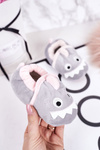 Дитячі утеплені велюрові домашні тапочки Grey Monster