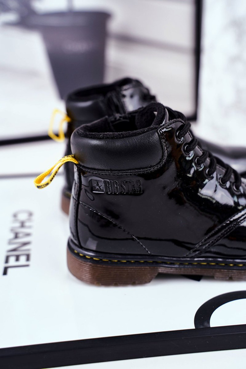 Чоботи дитячі теплі лаковані Big Star Black GG374075