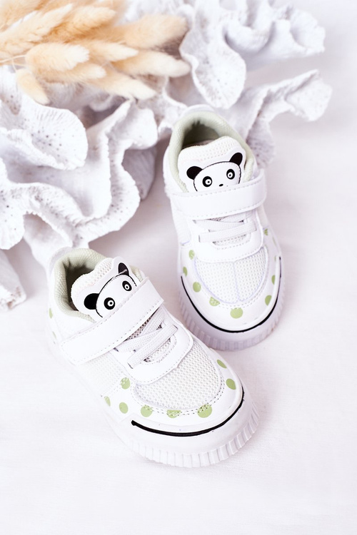 Дитяче спортивне взуття з пандою біло-зелений Чіко