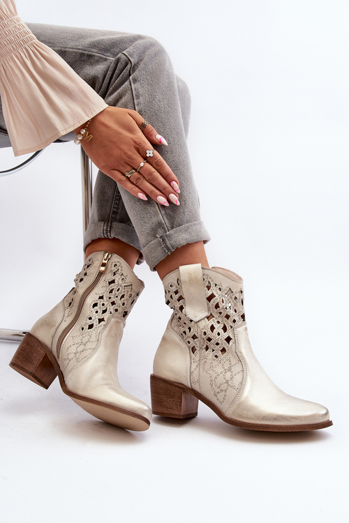 Жіночі мереживні чоботи Zazoo 3394/2 Gold